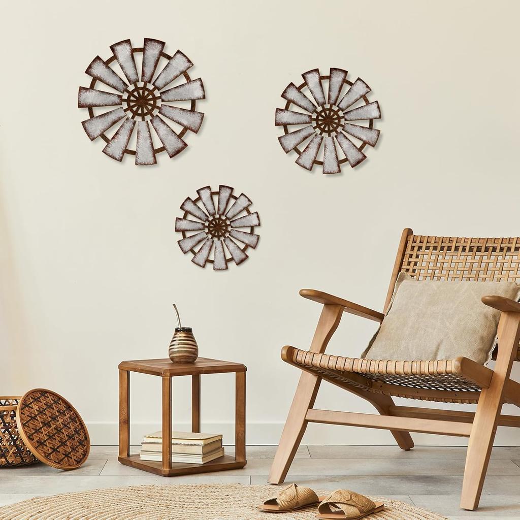 VGICH Farmhouse Wall Decor Home Sign with Wooden Windmill for O, Rustic Hanging Home Letters Decorative Art Signs for Living Room Kitchen Bedroom