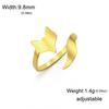 My Shape Fox Tail Open Rings for Women Men Stainless Steel Adjustable Finger Rings Wise Animal Good Luck Jewelry Gifts Wholesale