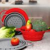 Coș de scurgere pliabil din silicon alimentar pentru alimente, coș pentru spălat fructe și legume, strecurătoare, scurgător pliabil, ustensilă de depozitare pentru bucătărie