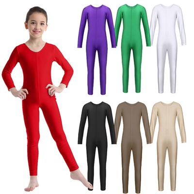 Ganzanzug-Overall für Mädchen, Ballett, Tanz, Rundhalsausschnitt, einteilig, ganzer Länge, Tanztraining, Catsuit-Body