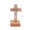 Wooden Cross With Base, Pray For Your Family And Home, Handheld Religious Souvenir Statue Of Jesu On Base