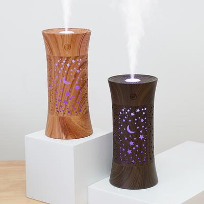 LED Nightlights Mini USB Wood Grain Ultrasonic Mist Aroma Air Humidifier Essential Oil Diffuser
