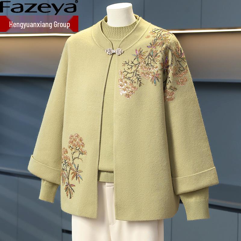 

Трикотажный комплект-двойка Hengyuanxiang Caiyang для межсезонья для женщин среднего возраста и больших размеров 5XL 155-170 lbs