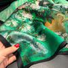 100% Silk Scarf Bandana Women Square Scarves Wrap Kerchief Green Mulberry Silk for Summer Luxury High Quality Headband Hijab