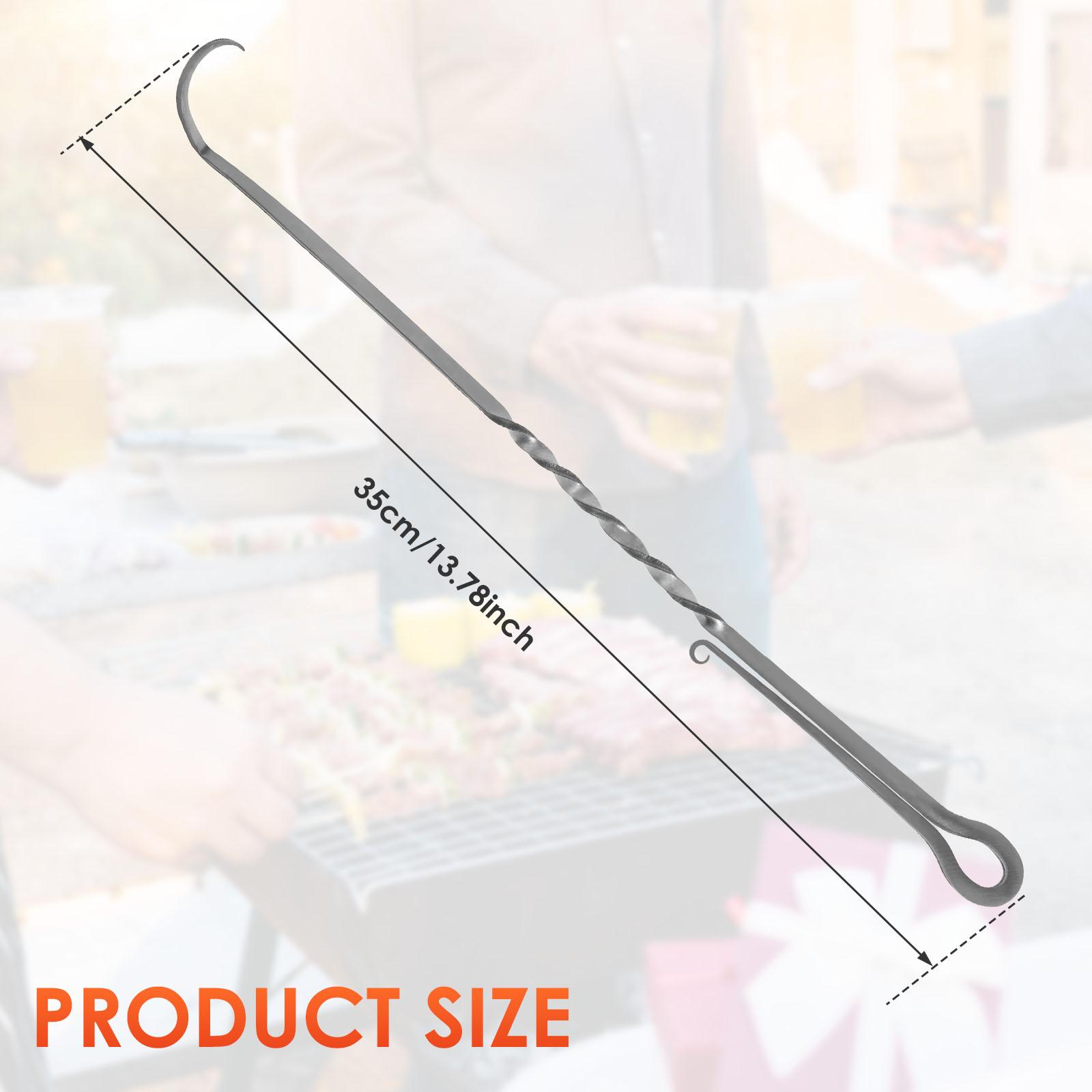 BBQ Food Flipper Stainless Steel Meat Flipper Hook BBQ Turner Hooks Pigtail Food Flipper Portable Cooking Grilling Accessories