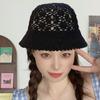 Crochet Floral Bucket Hat for Woman Teenagers Outdoor Foldable Commute Fisherman Hat Wide Brim Summer Sunproof Hat