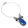 Natural Lapis Lazuli, Iolite 925 Sterling Silver Jewelry Necklace 18" ASN-6027