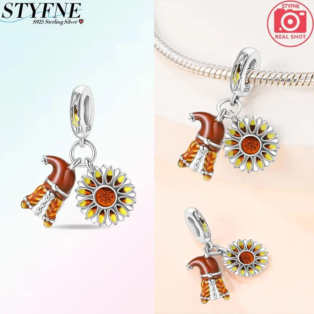 Autumn New Maple Forest Squirrel Pumpkin Car Charms Beads Fits Original Bracelets Bangle Luxury Diy Jewelry Making Women Gifts