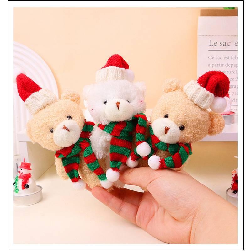 Adorable Plush Christmas Bear Pendant With Colorful Scarves And Hats Perfect For Holiday Decor