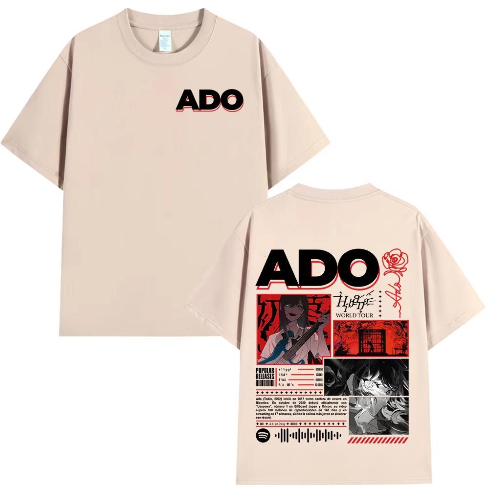 Ado 2025 World Tour Hibana T Shirts Men's Women Clothing Fashion Harajuku T-shirts Cotton Casual Oversized Short Sleeve T-shirts
