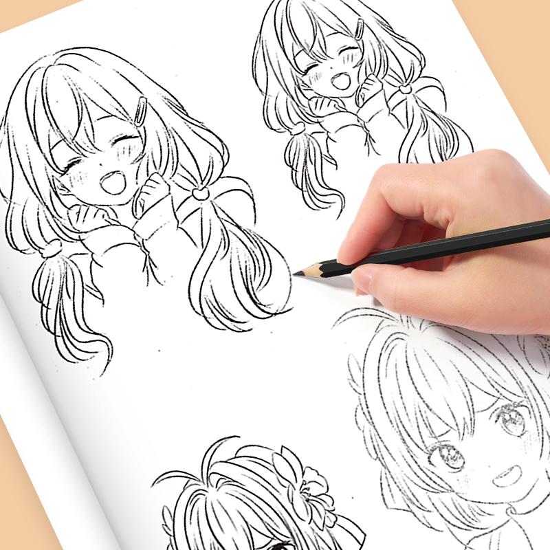 Libro de Dibujo de Cómics para Niñas 32 Páginas Libro de Bocetos de Arte de Dibujos Animados Principiantes Libro de Trabajo de Dibujo Paso a Paso