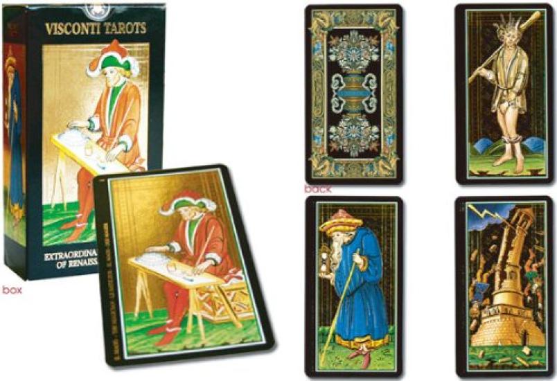 Nichiyu Tarot Card Set for Fortune Telling Sforza Tarot VISCONTI Oldest Surviving Tarot Includes a Japanese Commentary 78-Card [Authentic] [Visconti