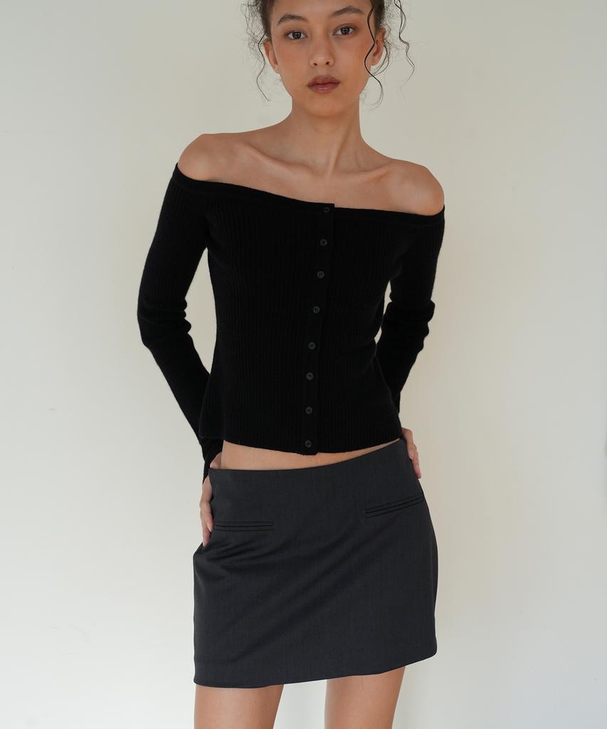 Jaejeudeu Low-Rise Skirt Pants