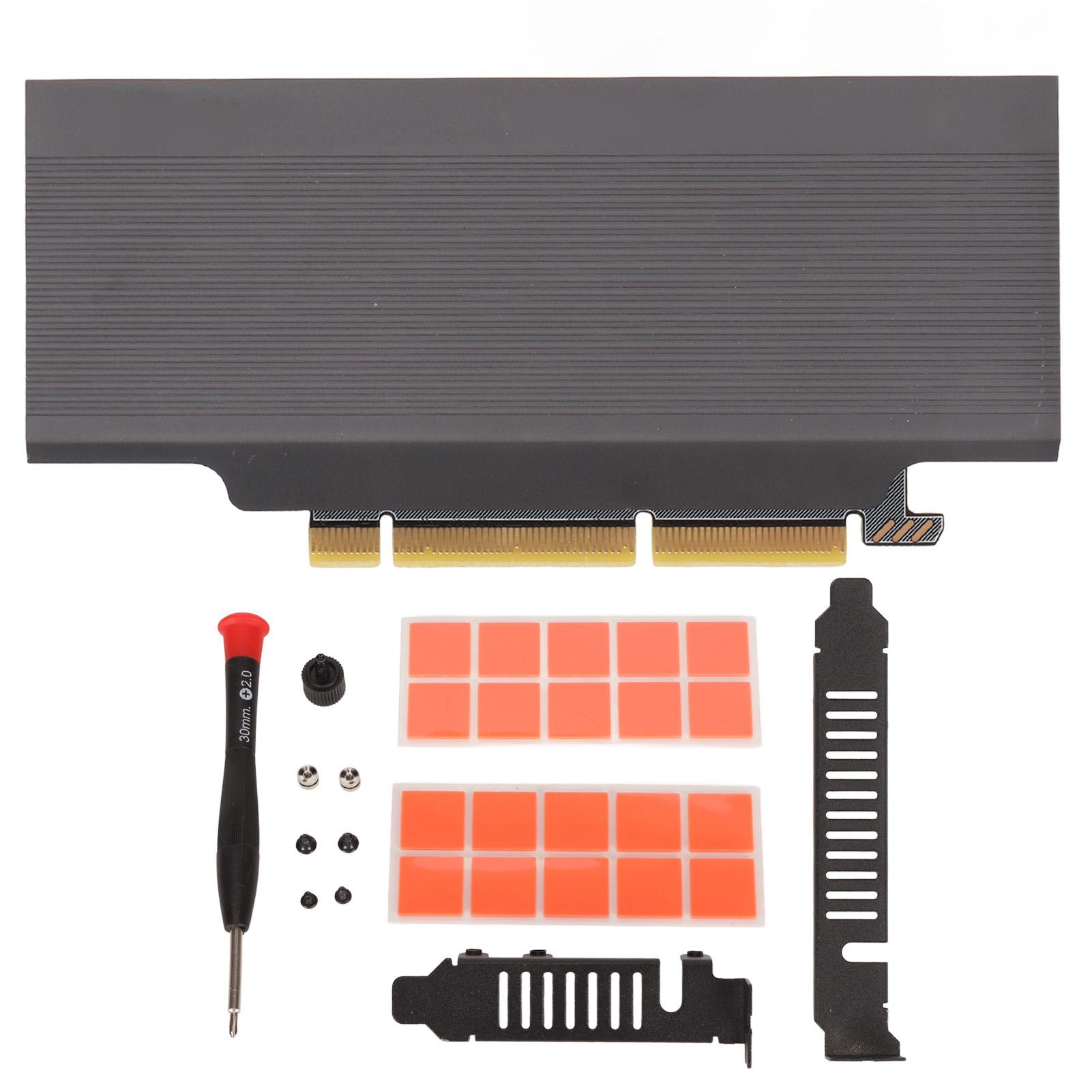 

Dual M.2 PCIe NVMe Adapter 32Gbps Thickened Stable Transmission PCIe 4.0 to NVMe Adapter Card for