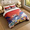 Custom Name Text Bedding 3Pcs Set,Pokémon 1 Duvet Cover 2 Pillowcases Soft Bed Linen For Gift