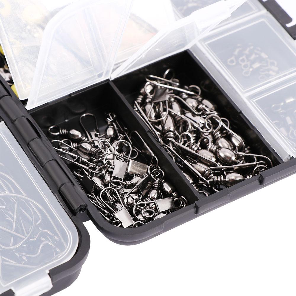 Accessories Bead Sinker Jig Hook Swivels Fishing Tackle Boxes 160pcs Kit Tackle Fishing Tool