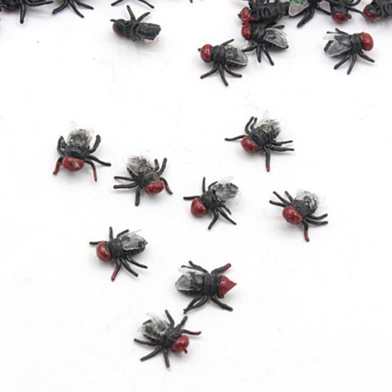 100Pcs Fake Flies Realistic Tricky Props Plastic Halloween Party Simulated Insect Fly Prank Toys