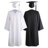 1 Set Graduation Gown Hat Tassel Zipper V Neck Loose Solid Color 2023 High School Bachelor Academic Dress Student Supplies