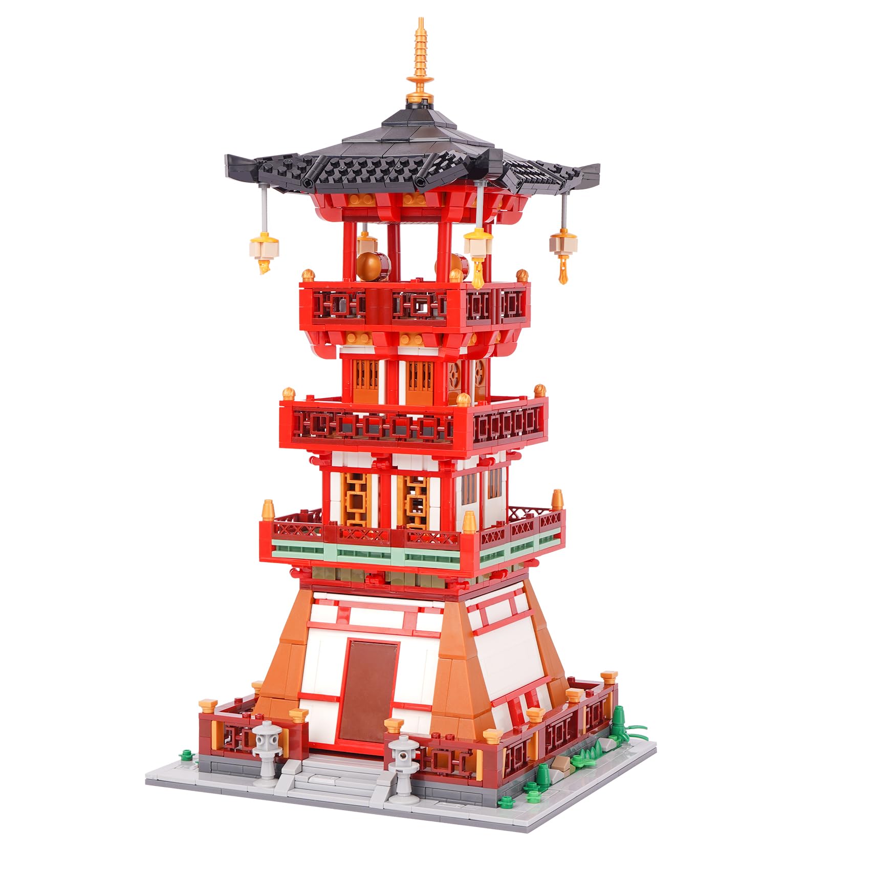 LULUFUN Tower Mini Block Building Traditional Chinese Architecture Fire Block DIY Assembly Hobby Christmas Gift Toy, Model, Tower, Set, Model, Boys,
