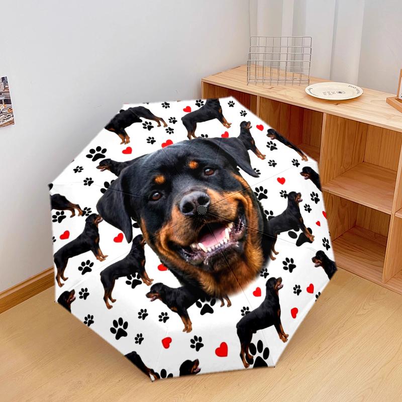 1 PC Automatic Folding Umbrella - Cute Pet Puppy Pattern, Portable & Foldable Design with 8 Ribs, Christmas Birthday Gifts