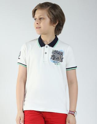Boys's Regular Fit Printed Polo Half Sleeve T-Shirt