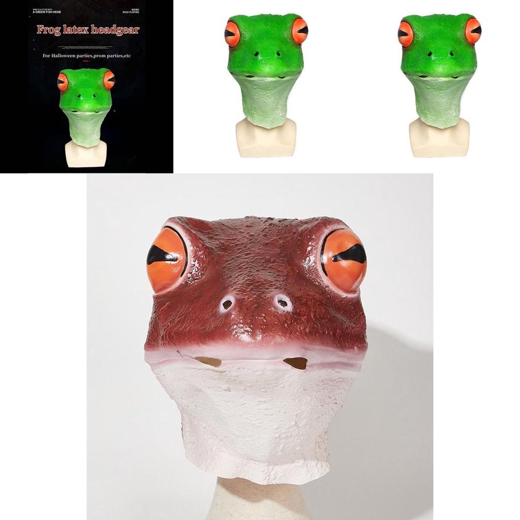 Deluxe Sculpted Latex Frog Mask For Pranksters Cosplayers
