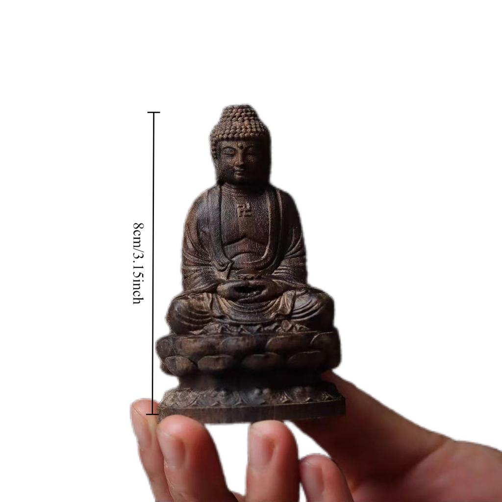 Agarwood Carving Lotus Seated Statue Figure of The Buddha Desktop Ornament Home Worship Craft Gifts Decoration Ornament