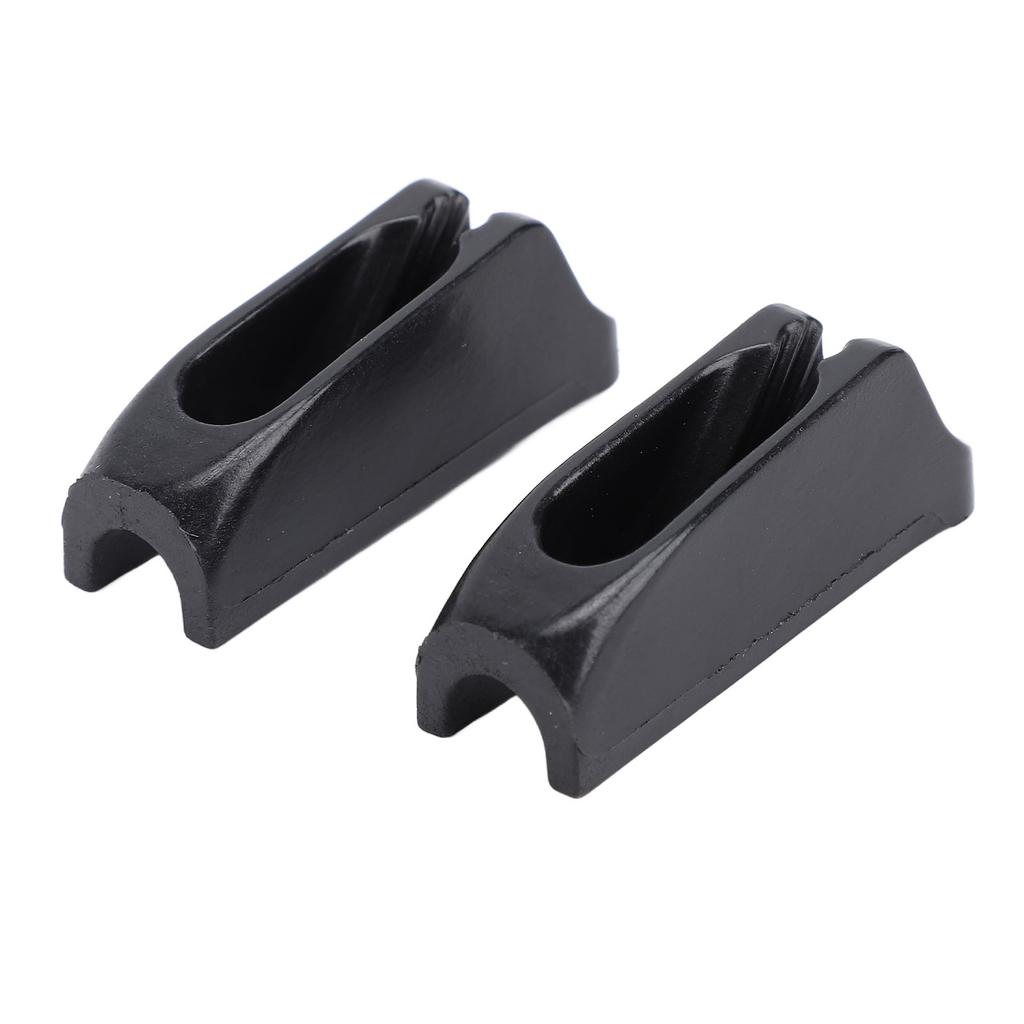 Boat Rope Clam Cleat Nylon Non Slip Stable Fastening Clam Cleat for Yachts Ships Black 44 X 13mm   1.73 X 0.51in 2 Pcs