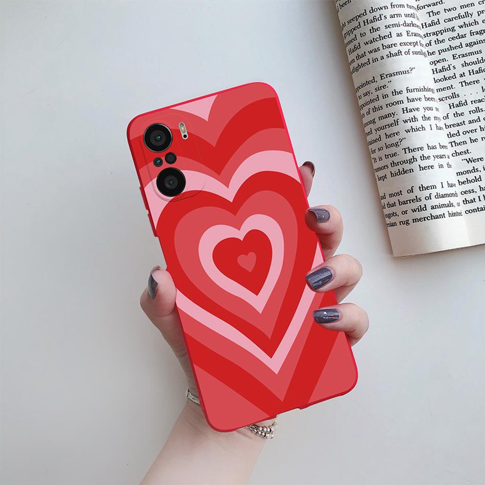 For Xiaomi POCO F3 Case Soft Back Cover Fashion Rainbow Love Heart Silicone Phone Protector Case For Xiaomi mi POCO F3 F 3 Funda