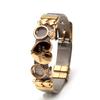 Bracelets Steel Mesh Twotone Stainless For Women Men Golden Love Heart Beaded 10mm Ribbon Mesh Bracelet Bangle Gifts
