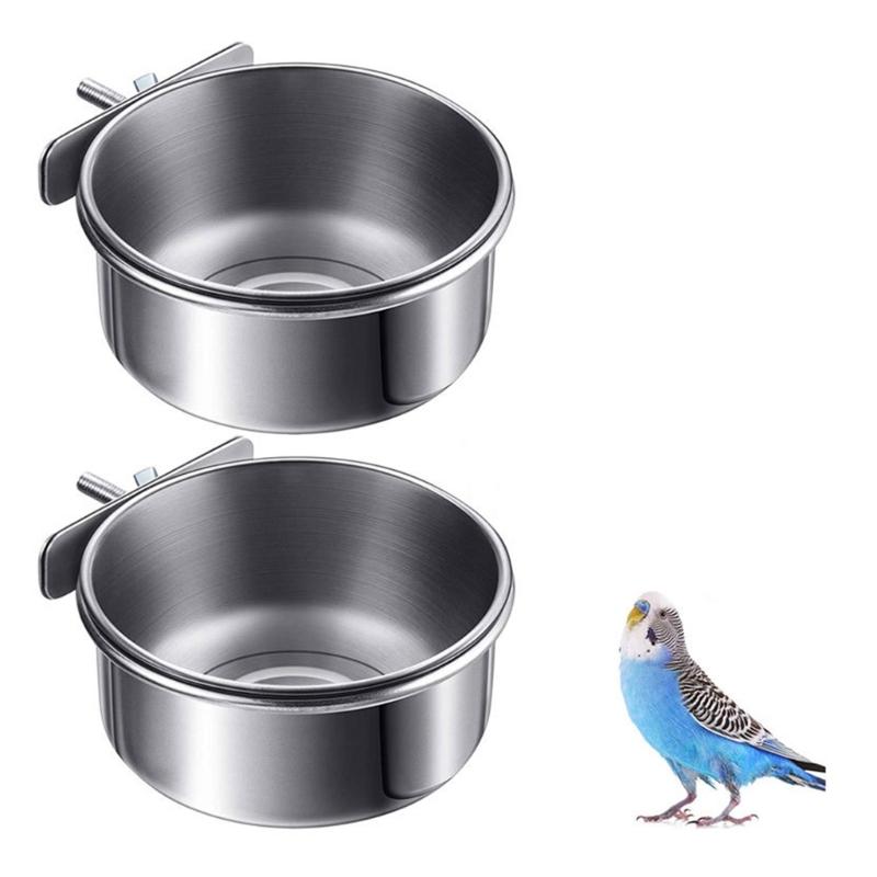 Vogelfutter Schale Klemme Vogel Wasser Schale Edelstahl Vogel Schale Vogel Futterbecher Mit Clip Vogelkäfig Futterspender Tränke