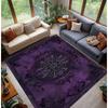 Purple Gothic Rug, Dark Elegant Baroque Carpet, Ornate Medieval Mandala Pattern, Vintage Inspired Living Room Decor