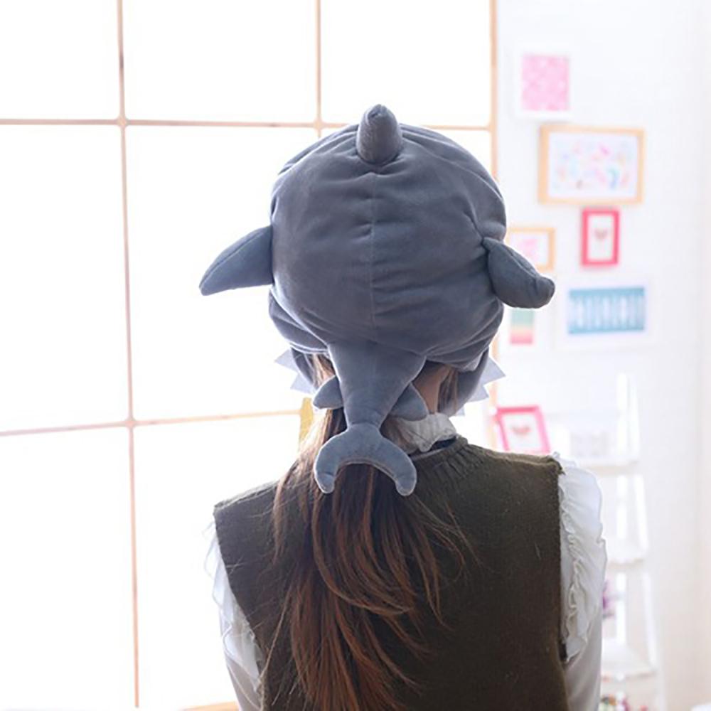 Adult Plush Dinosaur Hat PP Cotton Doll Plush Shark Hat Creative Headgear Dinosaur  Kids Gift