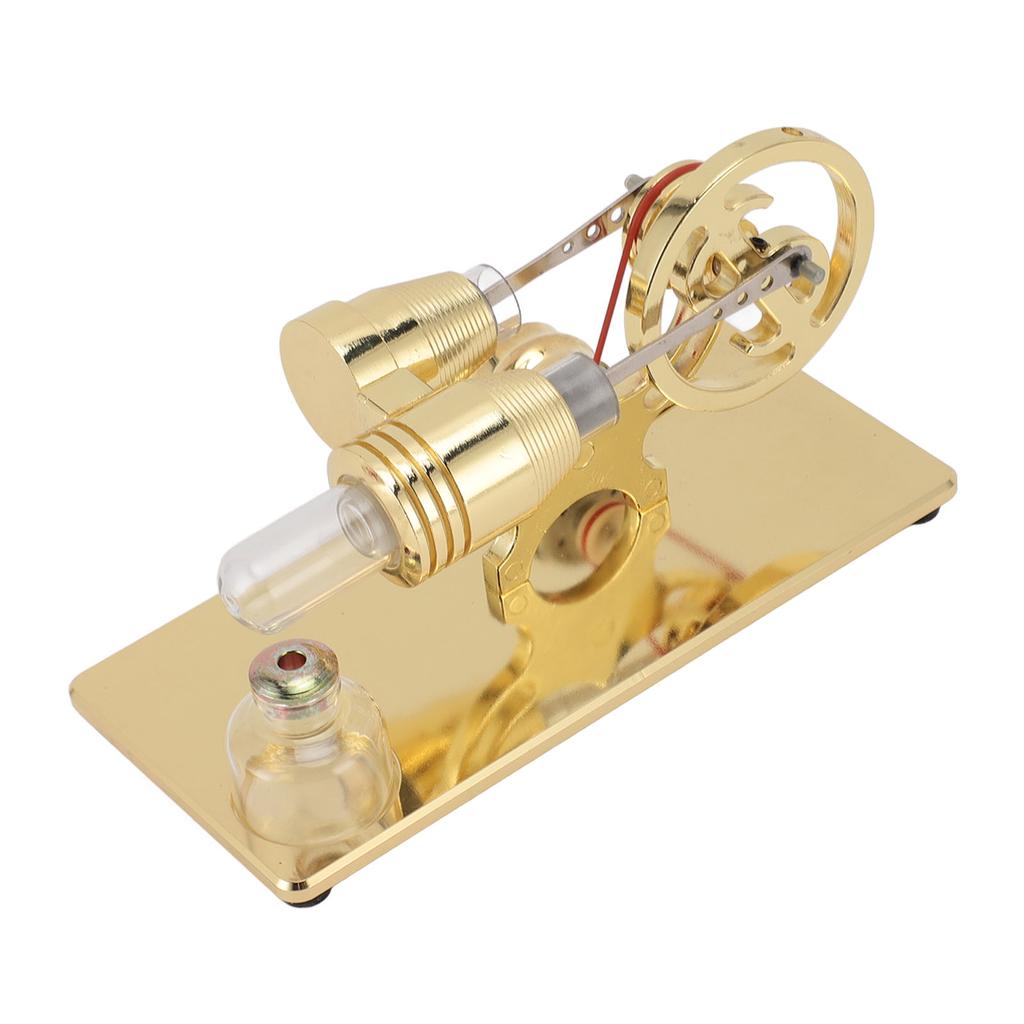 Sterling Engine Model with LED Bulb and Flywheel Stirling Engine Motor Model Educational Toy Electricity Power Generator