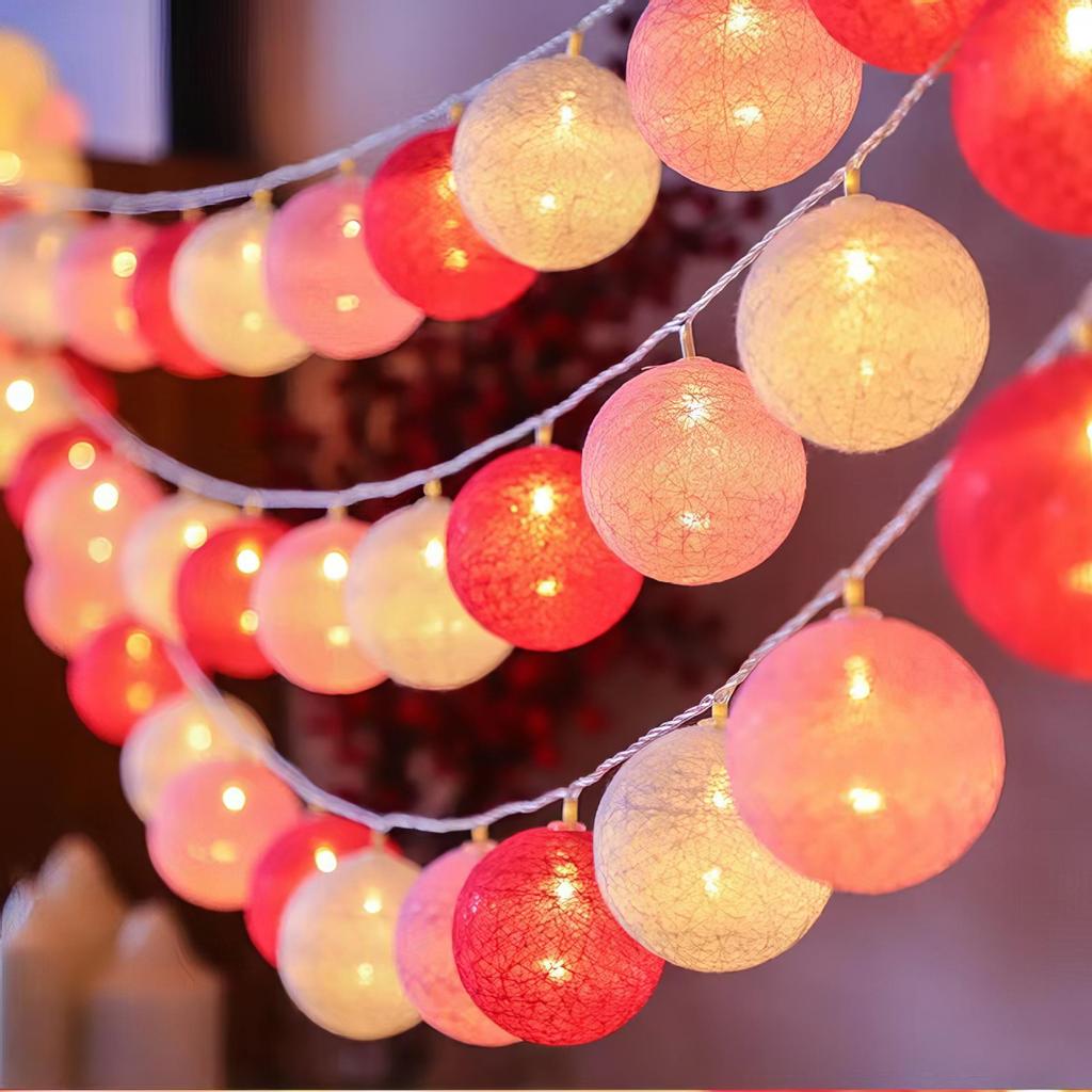 Outdoor LED Cotton Ball String Lights - Perfect for Tents, Weddings, Parties, and Birthdays