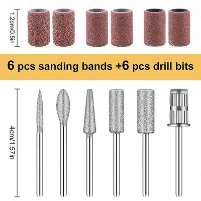 Nail Drill Bit Set 6-piece Milling Cutter Polishing and Removing Accessories As Dead Skin Tools Nail Art Pedicure Manicure Tools