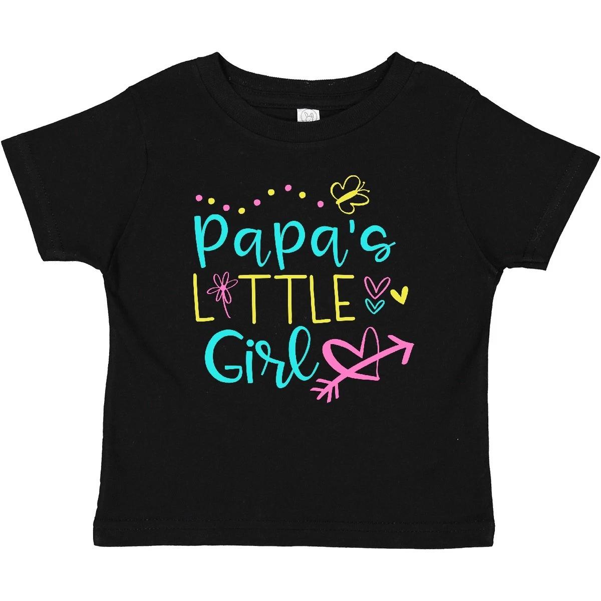 Inktastic Papa s Little Girl With Hearts Flower And Butterfly Baby T-Shirt Day 130