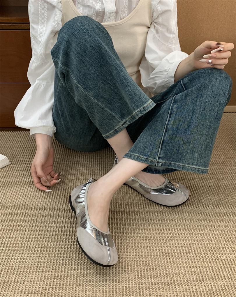 Flat-bottomed split-toed pig's trotters single shoes women's shoes 2025 new spring horseshoe thumb pig's feet shallow beanie shoes