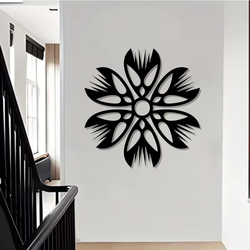 Tribal Flower Metal Wall Art Exotic Rust Resistant Iron Decor for Bedroom Garden Fence New Year Easter Gift Unique Cultural Farmhouse Hanging Ornament