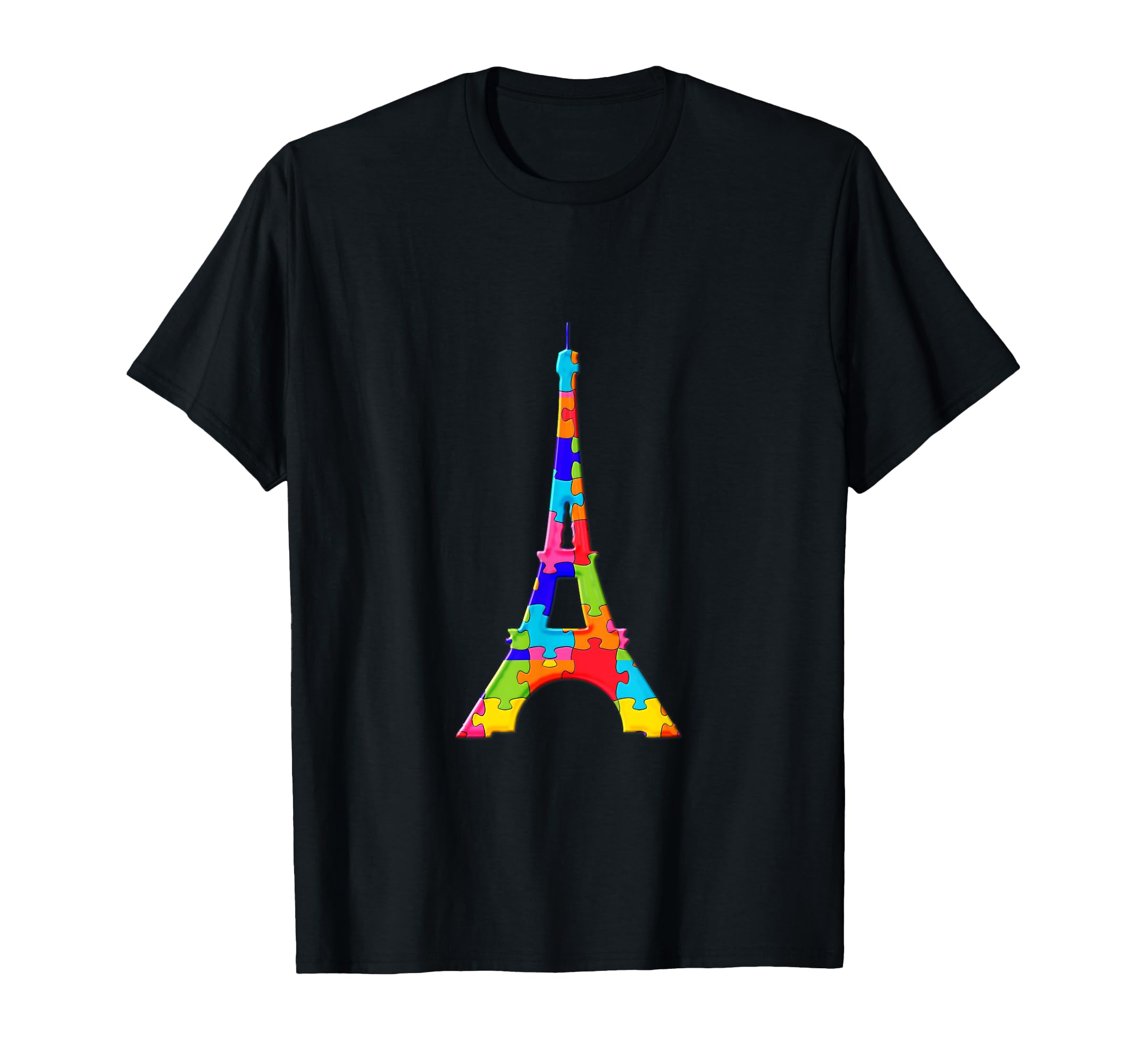 

Eiffel Tower Paris Jigsaw Puzzle Autism Puzzle T-Shirt