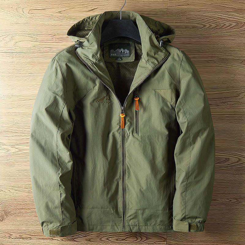 Men's High-Density Windproof Waterproof Winter Fleece-Lined Thickened Outdoor Jacket