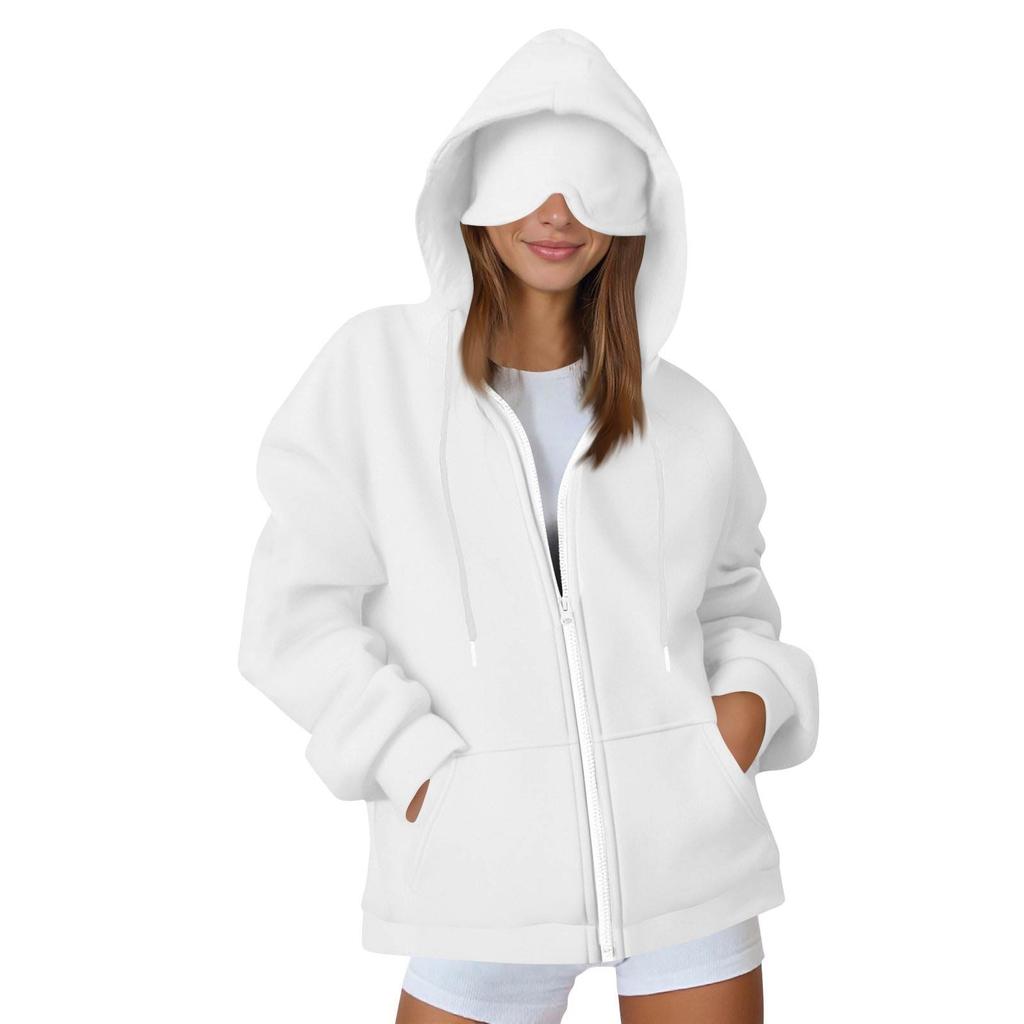 Women's And Men's Fashion Casual Sweatshirt Loose Zipper Cardigan Long Sleeve Hooded Jacket