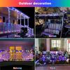 1Pack, 5M/10M/20M/30M LED Solar Outdoor Fairy String Lights With 8 Modes For Wedding, Party, Balcony, Patio, Eave, Tree, Garden, Christmas Decoration