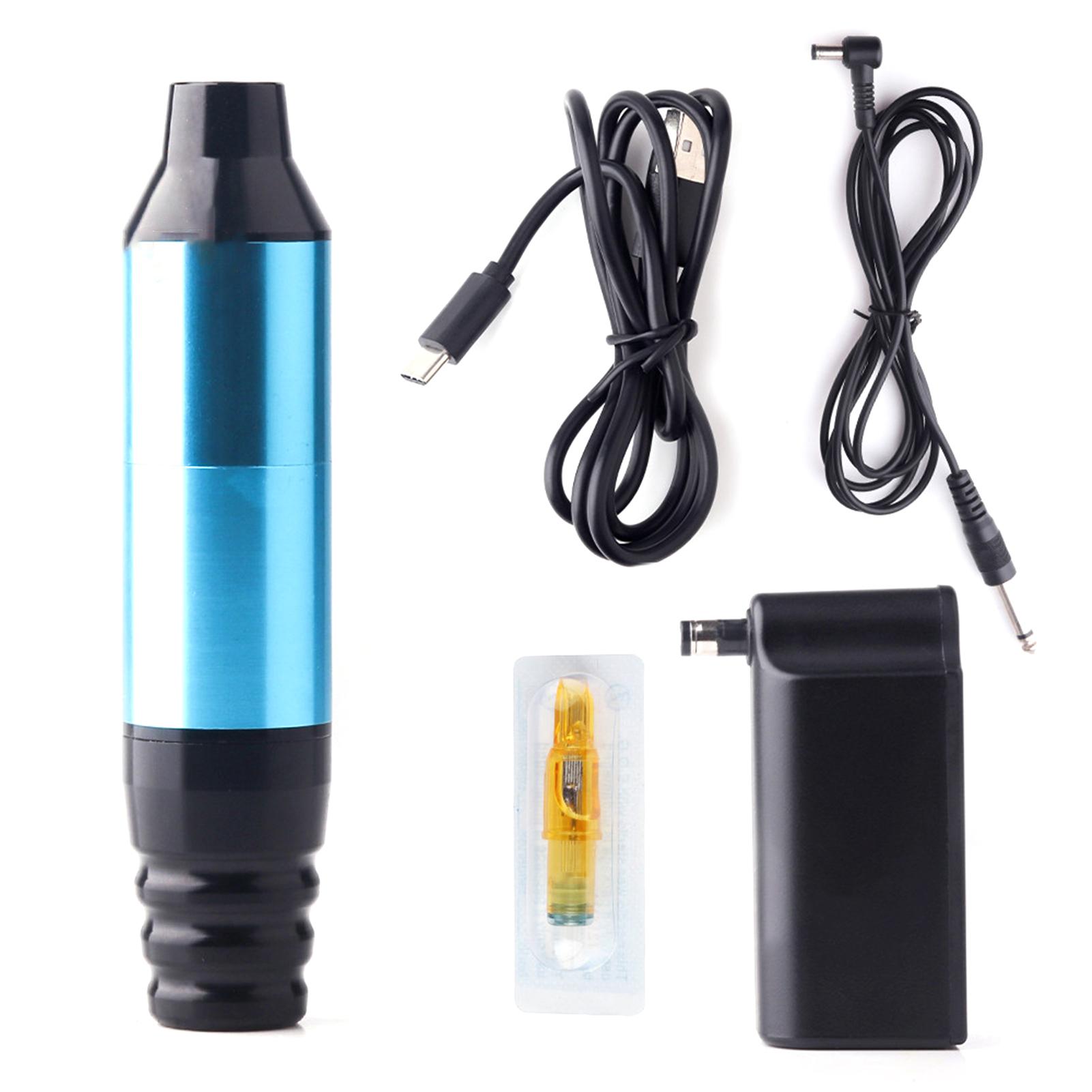 

Набор машин для татуировки Моторная машина Беспроводная мощность Картридж для ручки для татуировки Игольчатое оборудование для татуировки синий