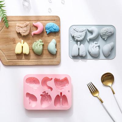 Organ Silikonformen Halloween 3D Organform Schokolade Süßigkeiten Pudding Eiswürfelbehälter Cupcake Backen Süßigkeiten Keks Eisform