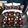3 Pcs Duvet Cover Set, Ball Bedding Sets, Very Cool Basketball and Football Pattern Duvet Cover,Comforter Cover with Zipper Ties