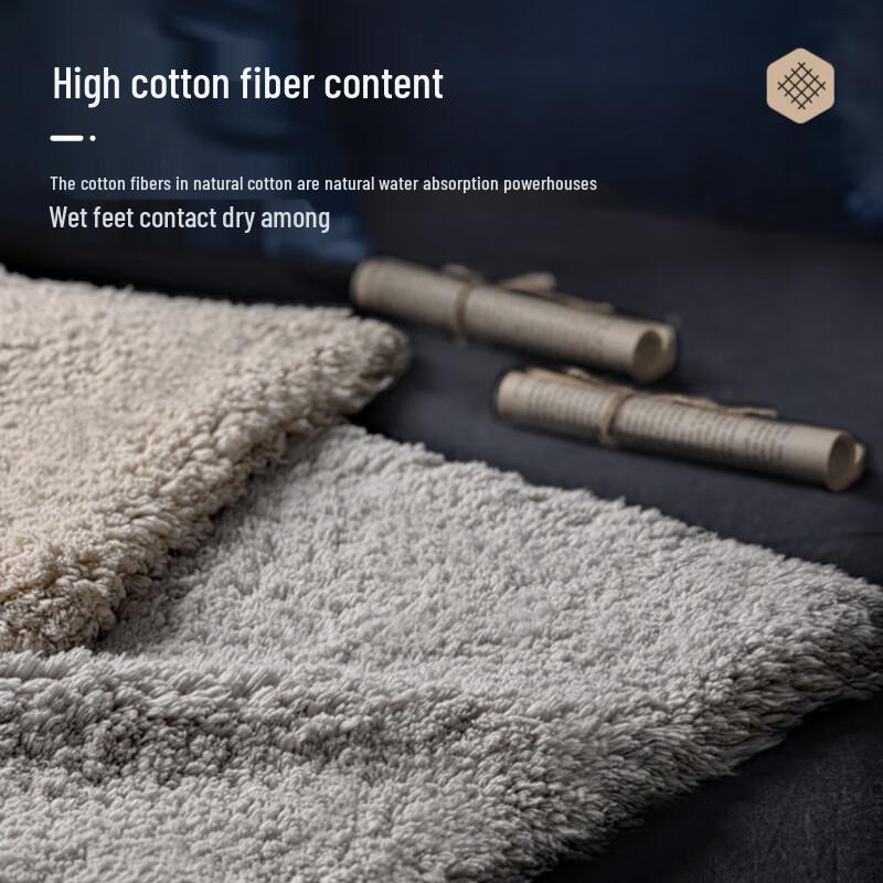 Tappetino da Bagno Assorbente Antiscivolo in Puro Cotone Spesso