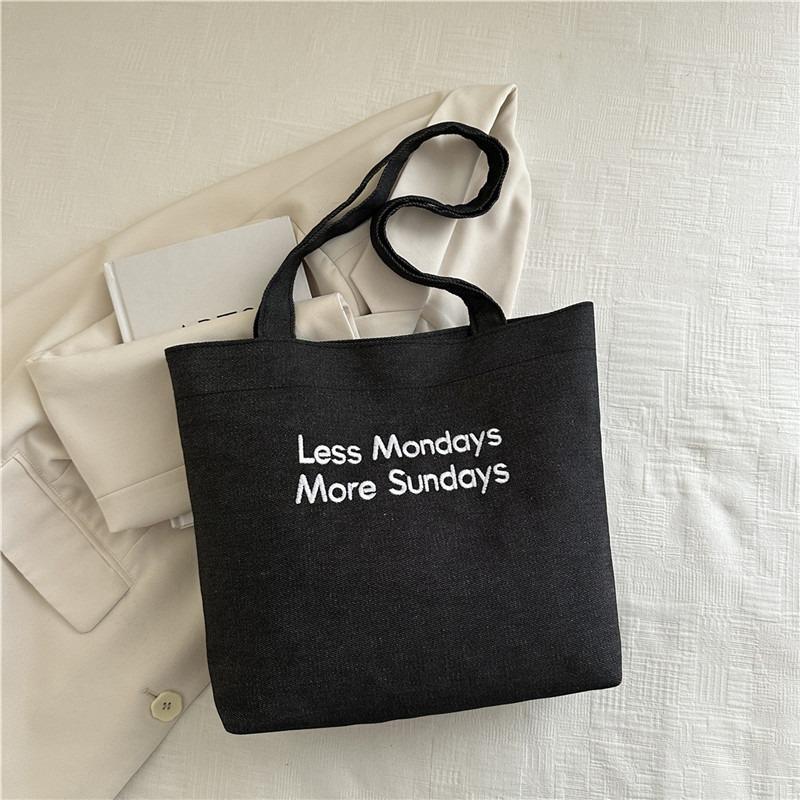 

Vintage canvas bag summer wind large capacity student commuting literary shoulder bag class tote bag