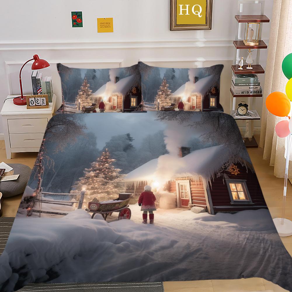 3D Christmas Printing Bed Set Cover King Size Polyester Bedding Set Boy Kid High Quality Bed Clothes