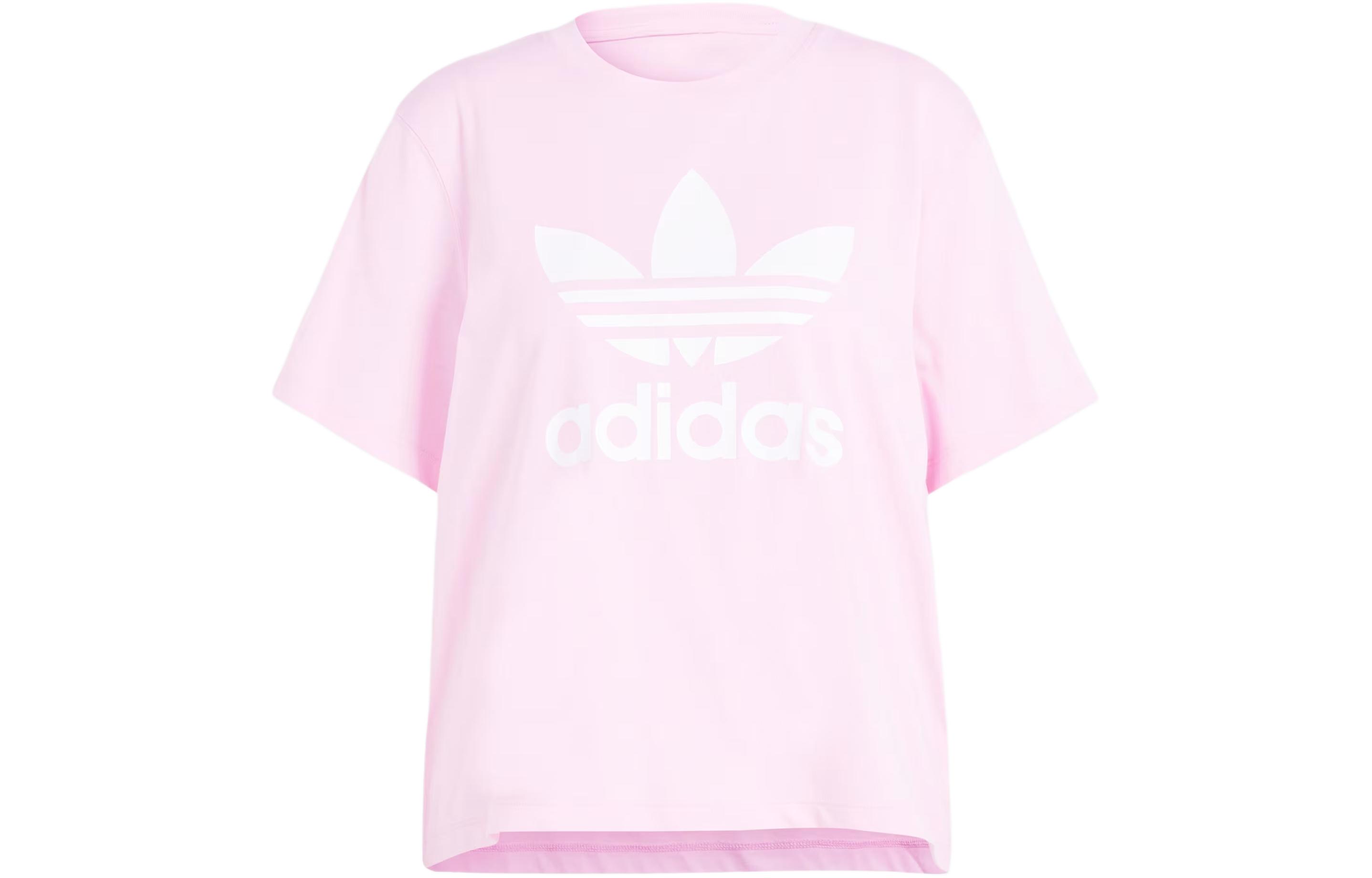 Adidas Originals Drop Shoulder Sleeve T Shirt Women s Pink IN2492
